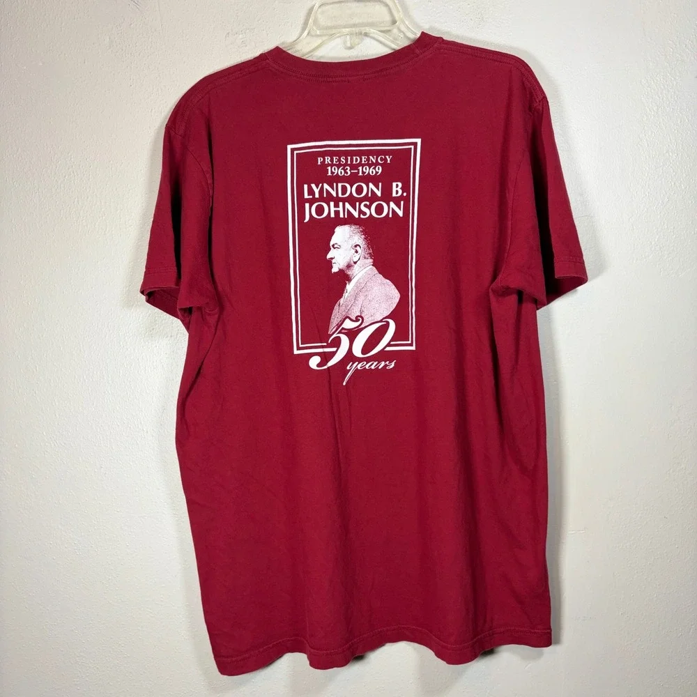 American Apparel Lyndon B Johnson National Historical Park LBJ T-Shirt Red XL
